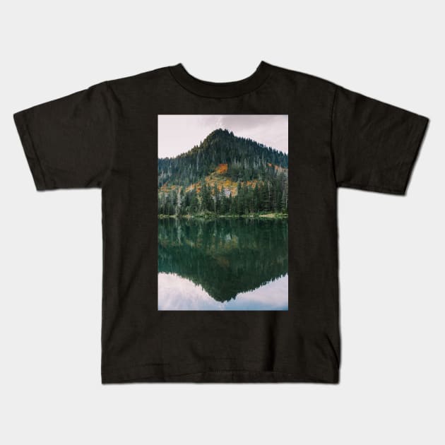 Mountain lake reflection at Lake 22 in Granite Falls,Washington Kids T-Shirt by Robtography